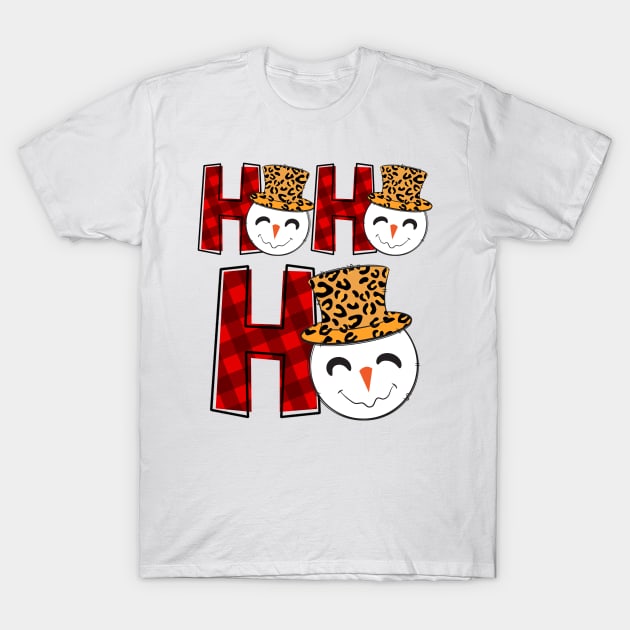 ho ho ho snowman T-Shirt by lunamoonart